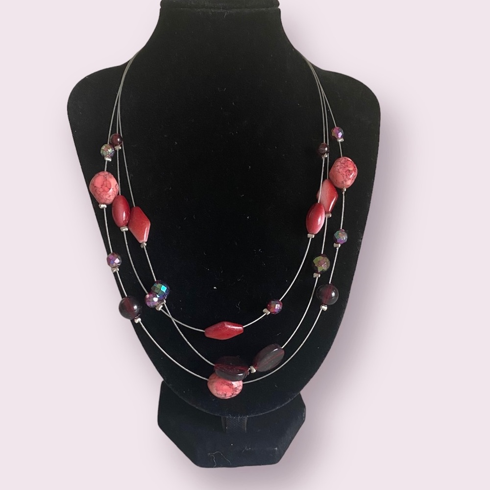 Burgundy Rose Necklace